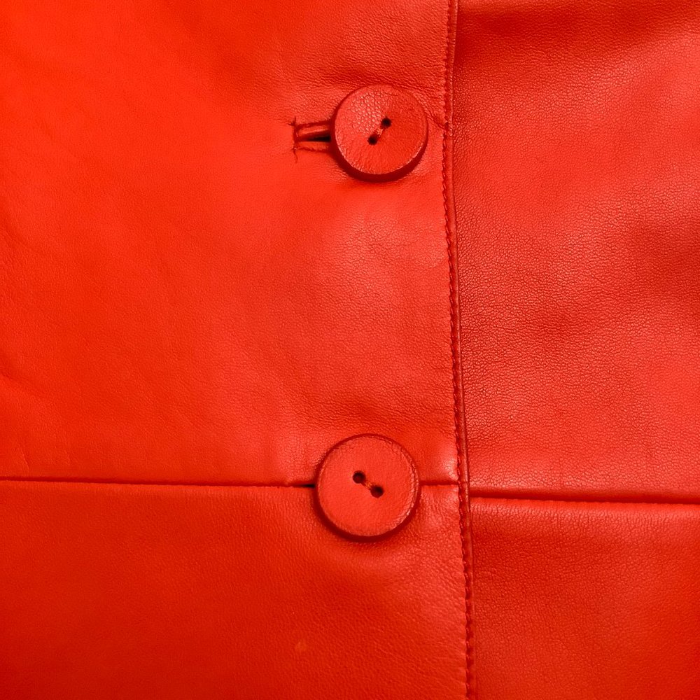 Hermès Orange Leather 2 Button Blazer - Picture 5 of 5
